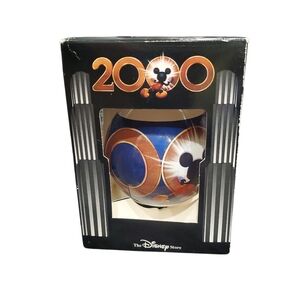 2000 Christmas Glass Ball Ornament Disney Store NIB